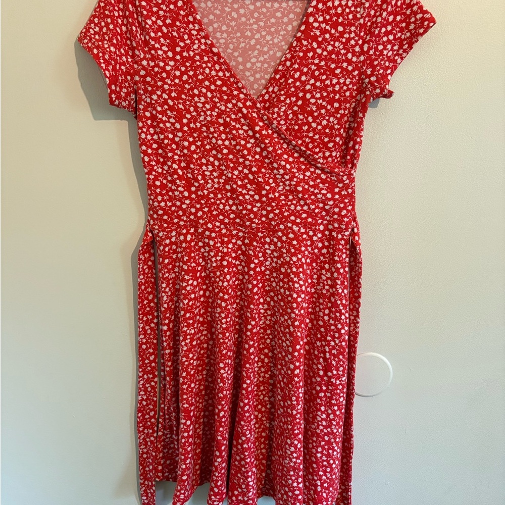 Floral Red Dress
